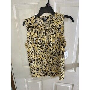 Liz Claiborne sleeveless yellow, black and white PL